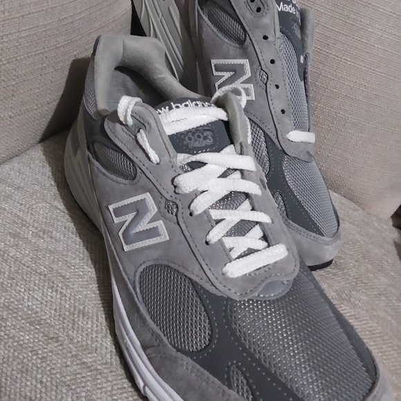 New Balance 993 Grey size 13 Silver White Gray Made In USA Men's Retro MR993GL - Picture 3 of 14